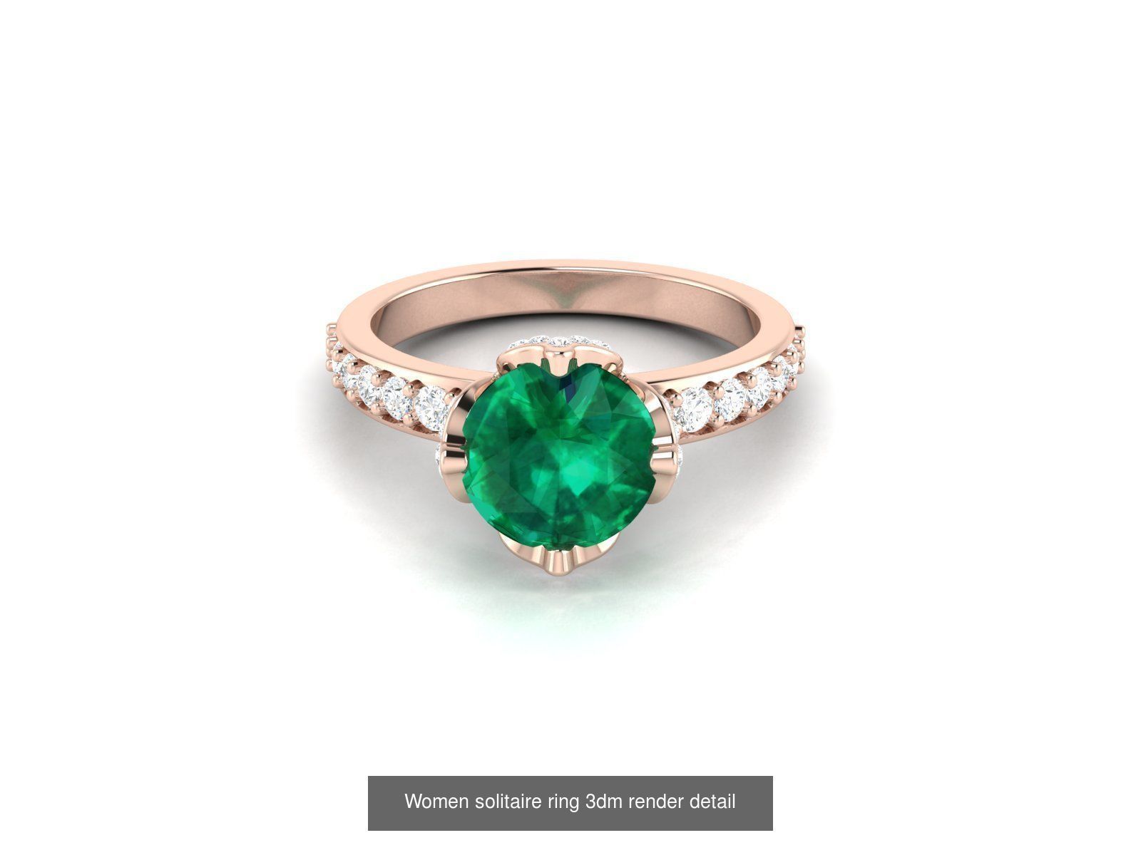 40 Emerald Gemstone Ring Earrings Pendant 3dm renders details  3D Model Collection_36