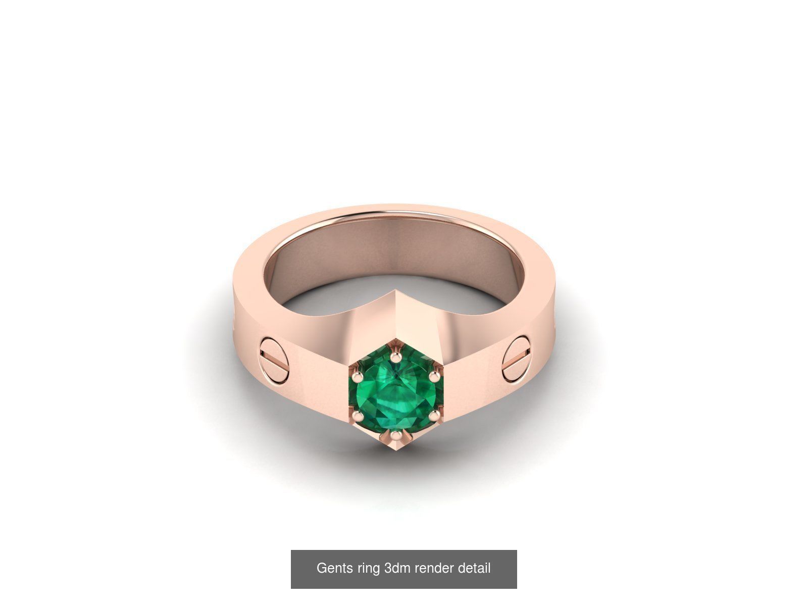 40 Emerald Gemstone Ring Earrings Pendant 3dm renders details  3D Model Collection_37