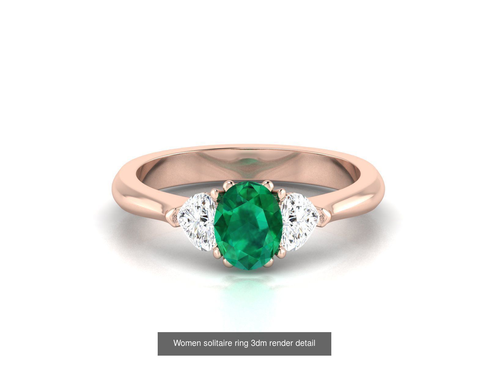 40 Emerald Gemstone Ring Earrings Pendant 3dm renders details  3D Model Collection_25