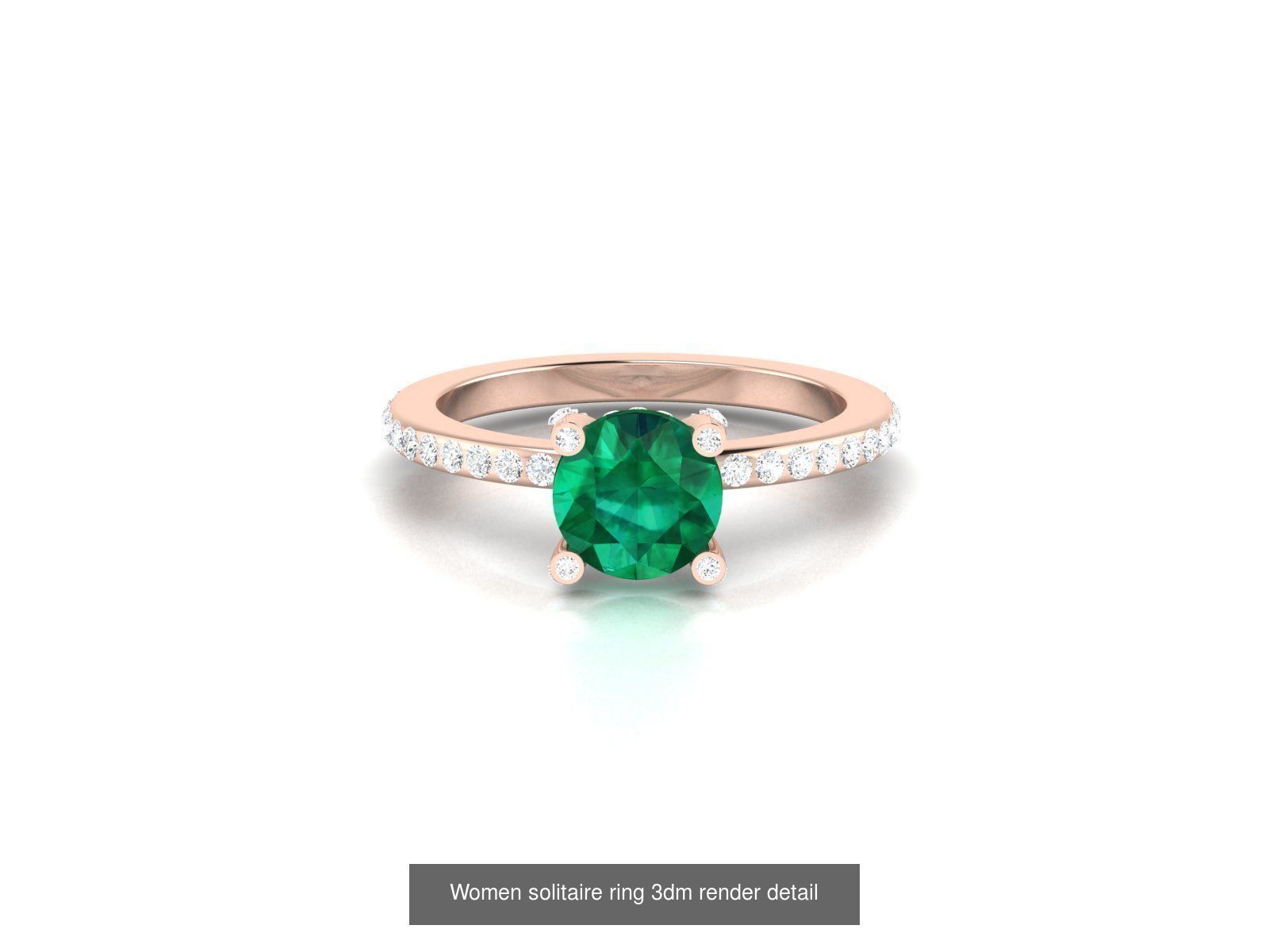 40 Emerald Gemstone Ring Earrings Pendant 3dm renders details  3D Model Collection_17