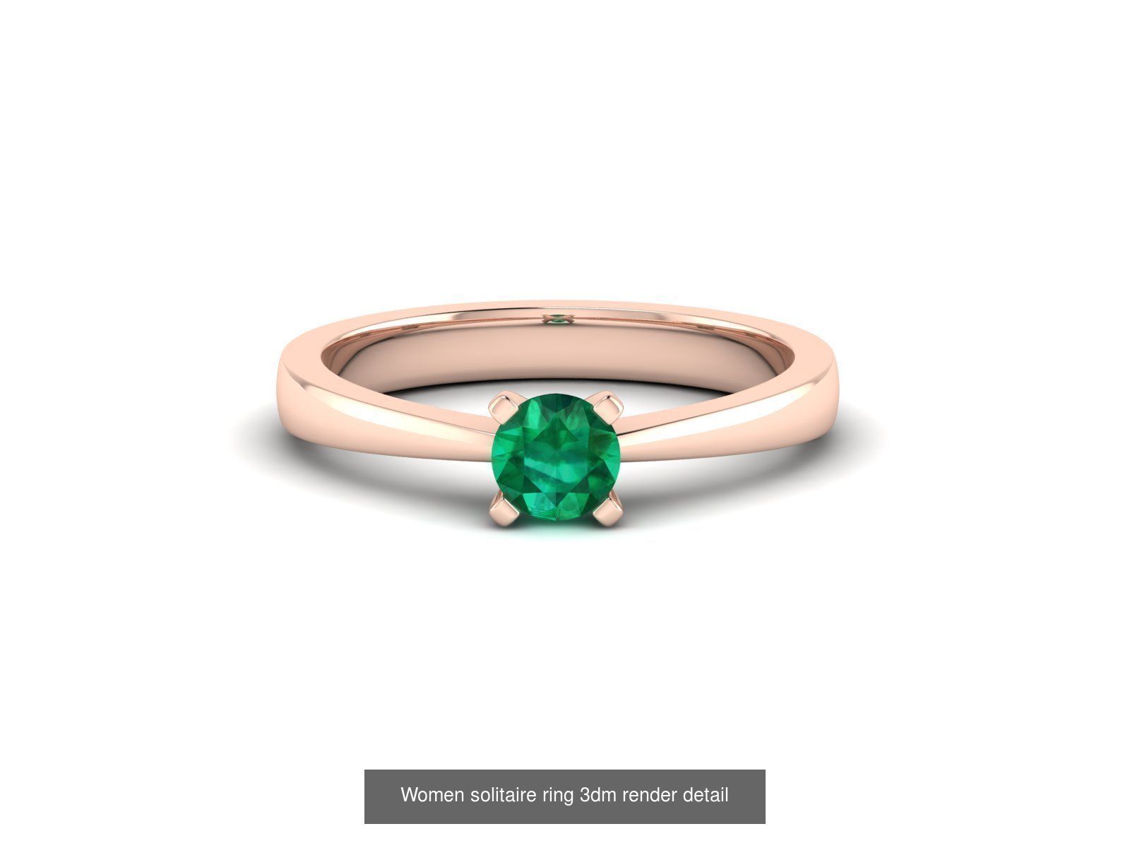 40 Emerald Gemstone Ring Earrings Pendant 3dm renders details  3D Model Collection_32