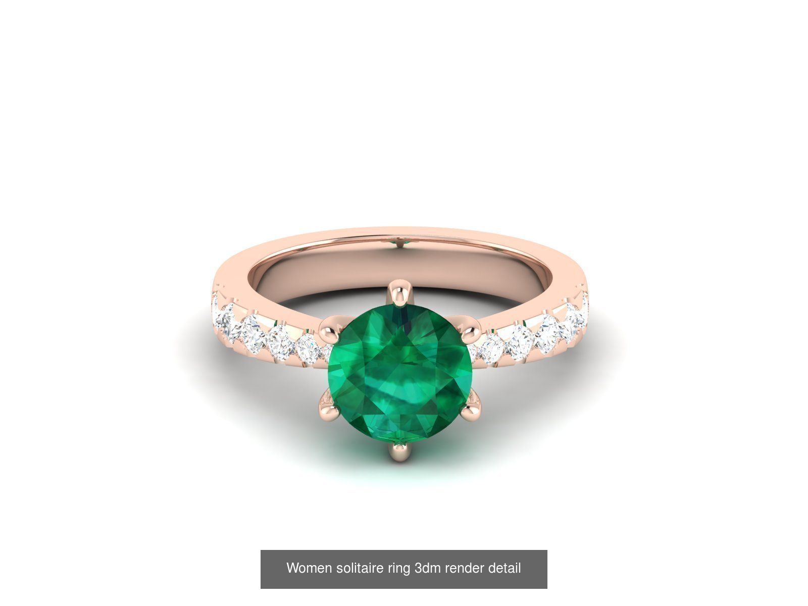40 Emerald Gemstone Ring Earrings Pendant 3dm renders details  3D Model Collection_29