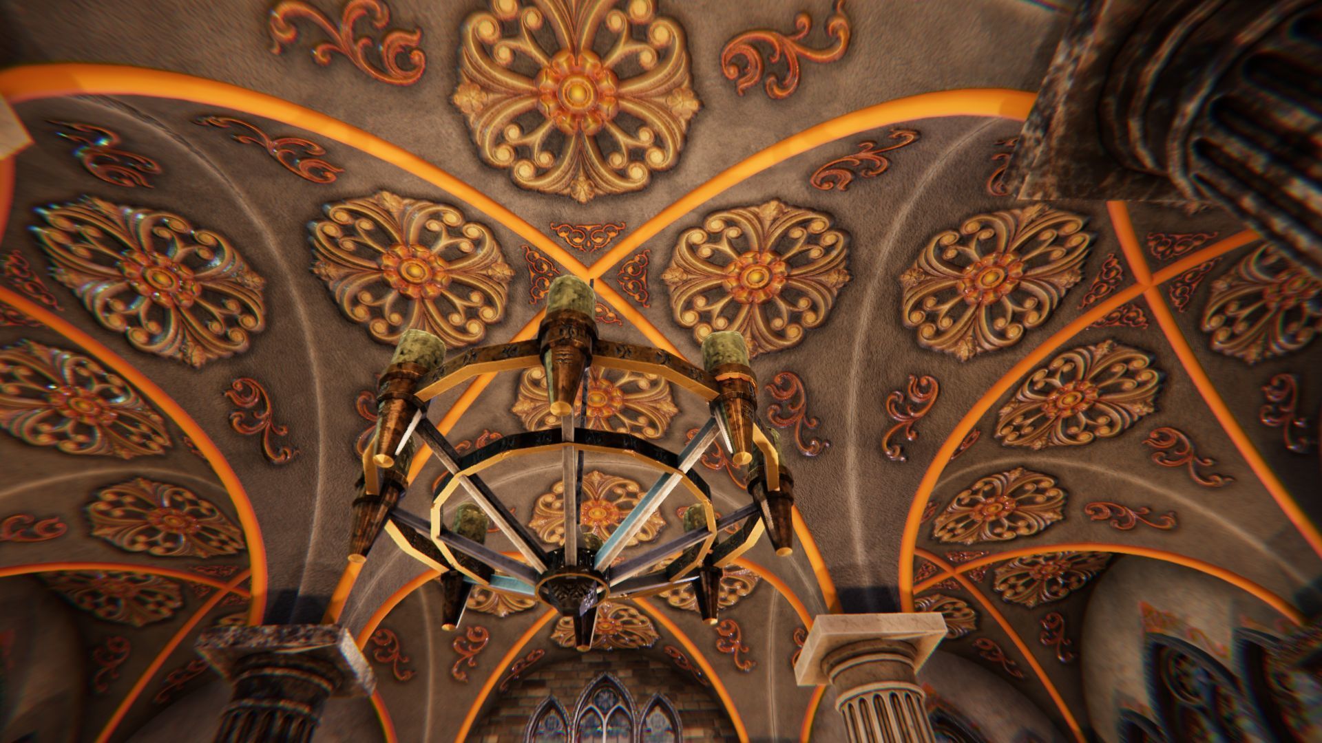 Church 3 interior of Low-poly 3D model_8