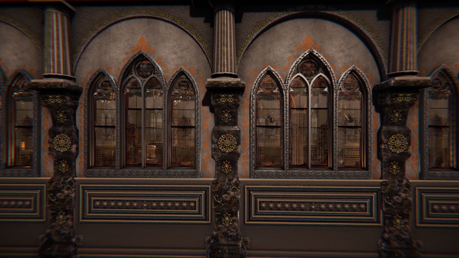 Church 3 interior of Low-poly 3D model_21