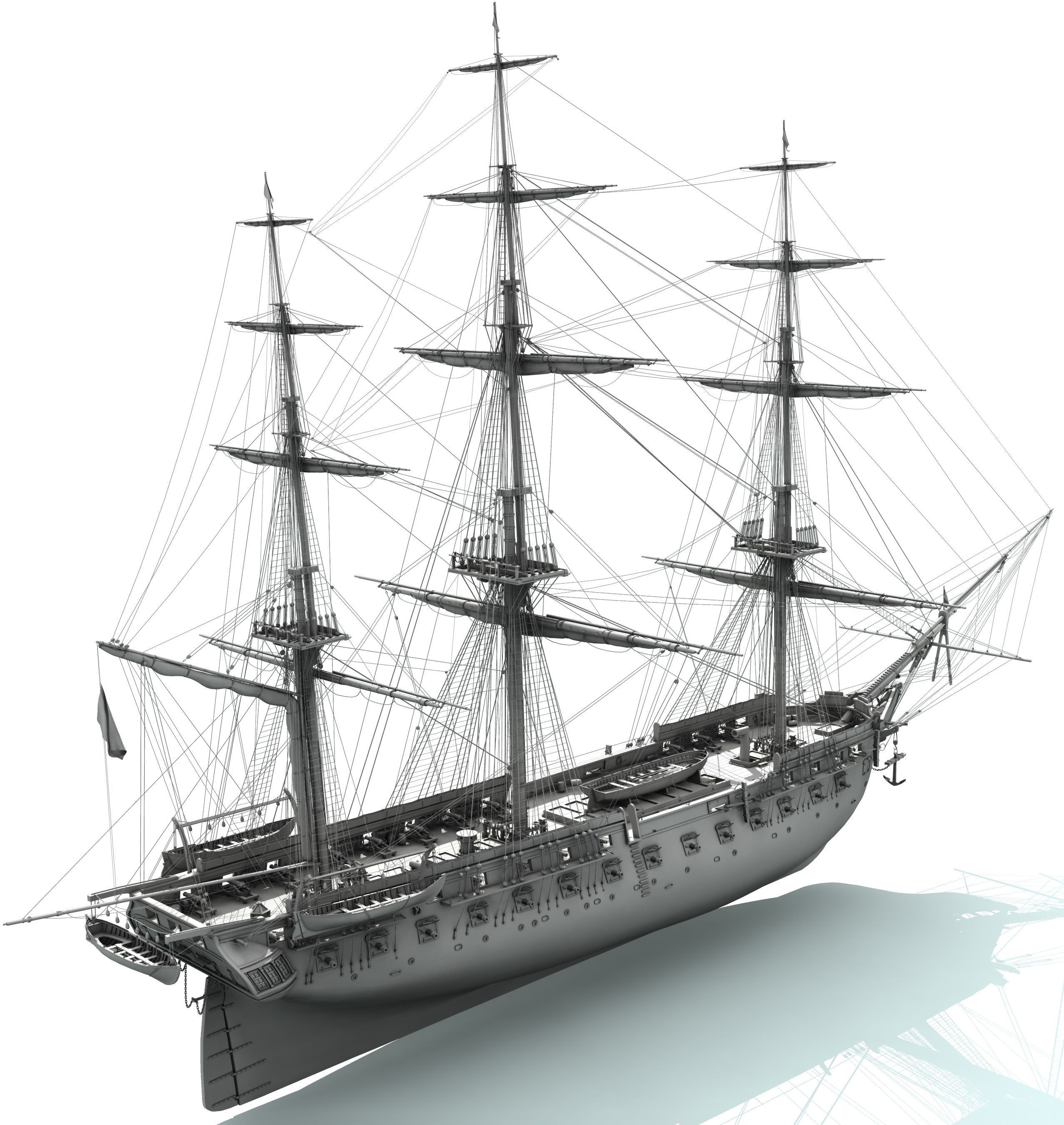 USS Constitution 3D model_5