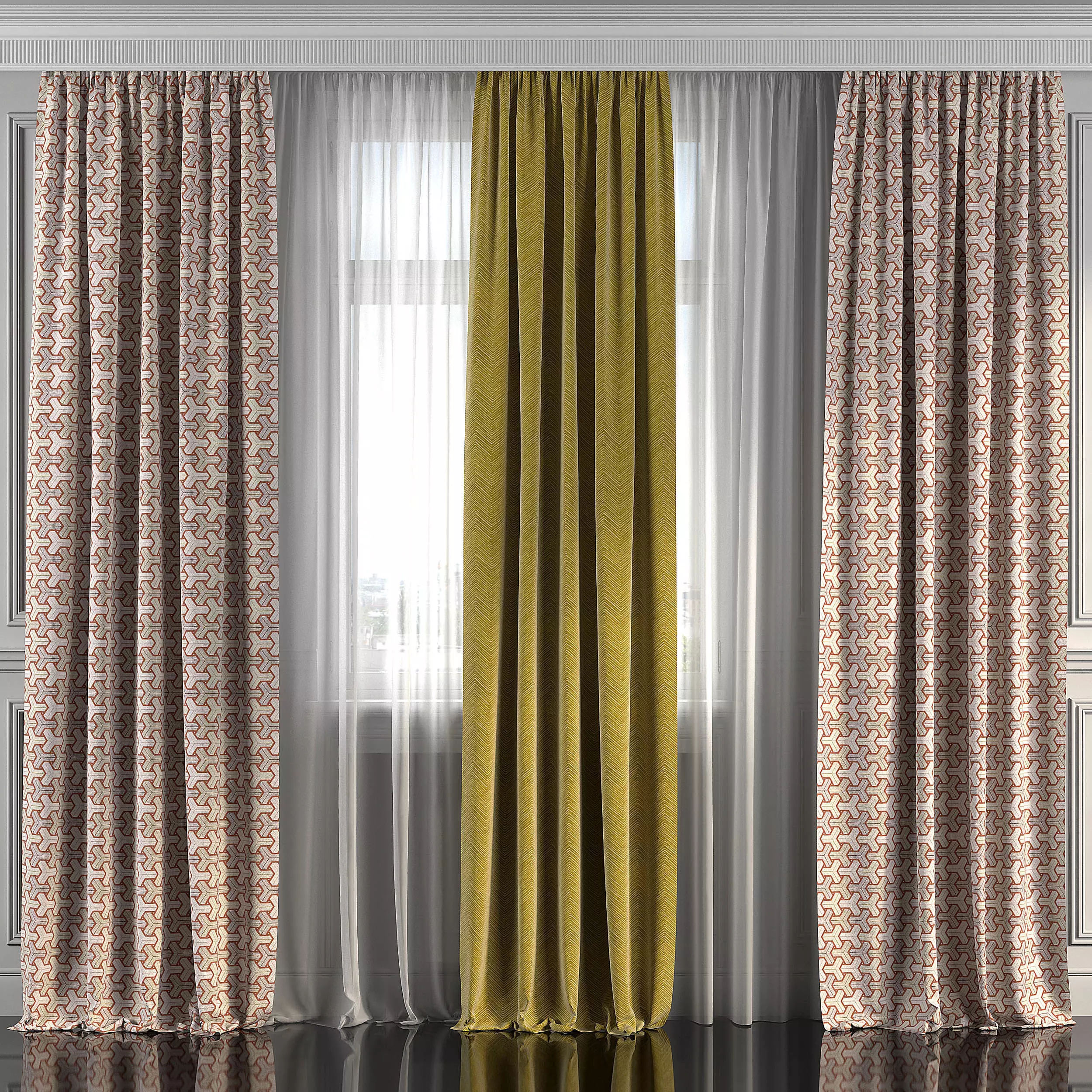 Curtain Set 250 3D model_0