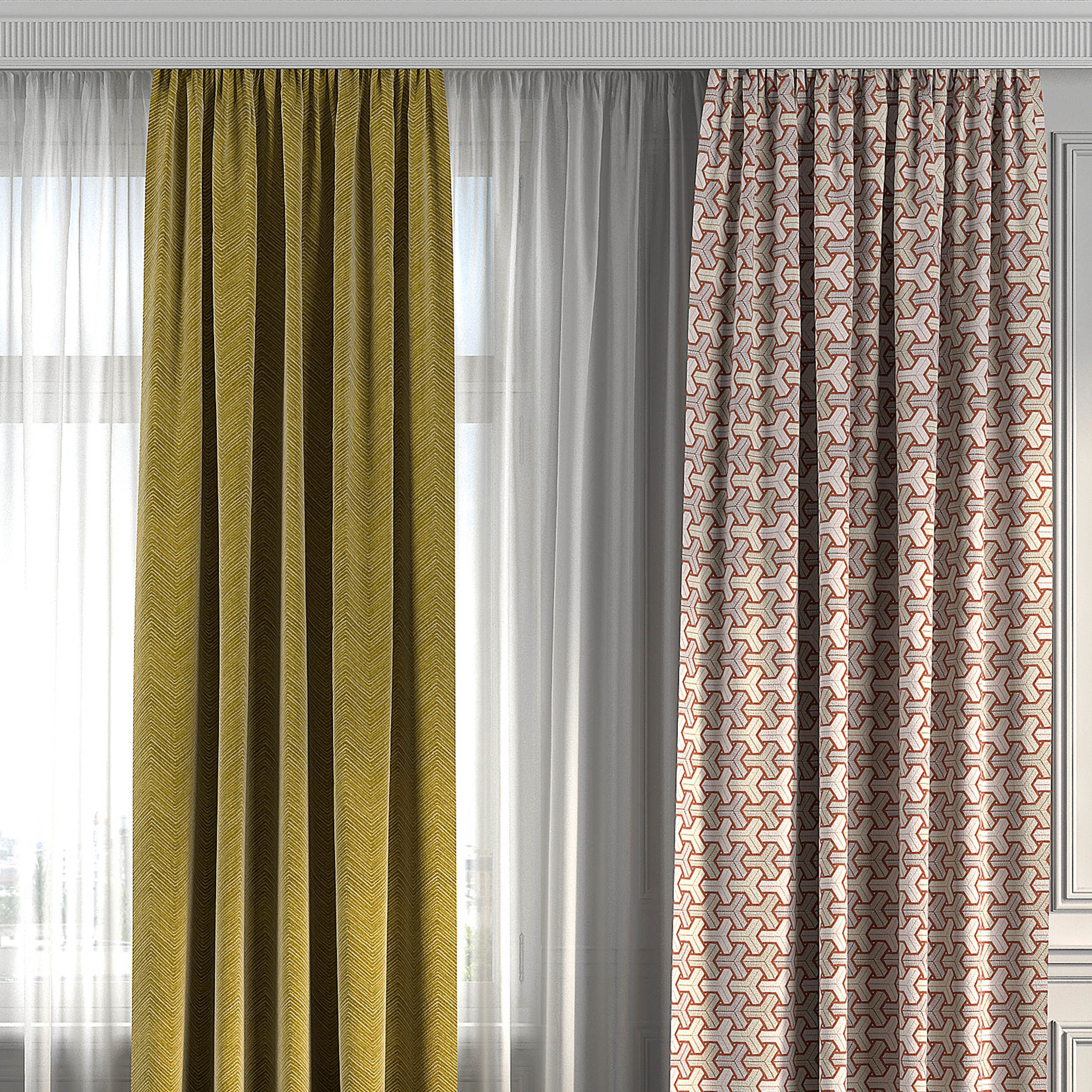 Curtain Set 250 3D model_1