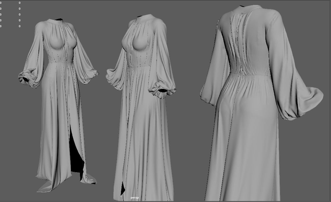 Dress wih corset 3D model_15