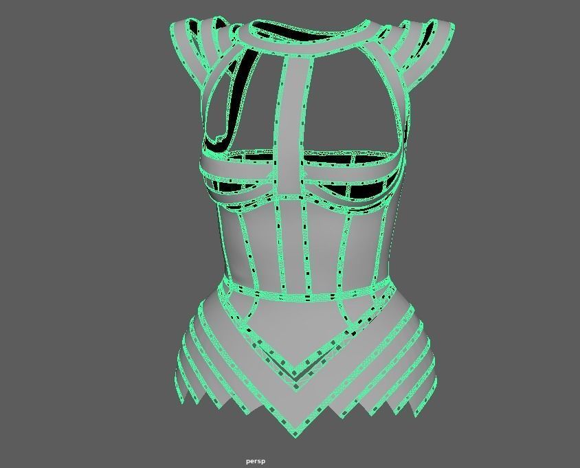 Dress wih corset 3D model_19