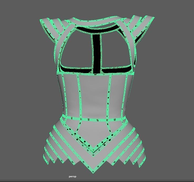 Dress wih corset 3D model_20