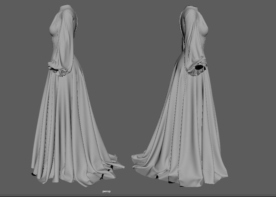 Dress wih corset 3D model_10