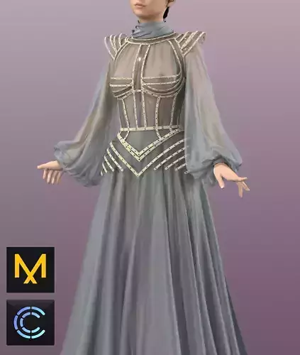 Dress wih corset 3D model Dress wih corset 3D model