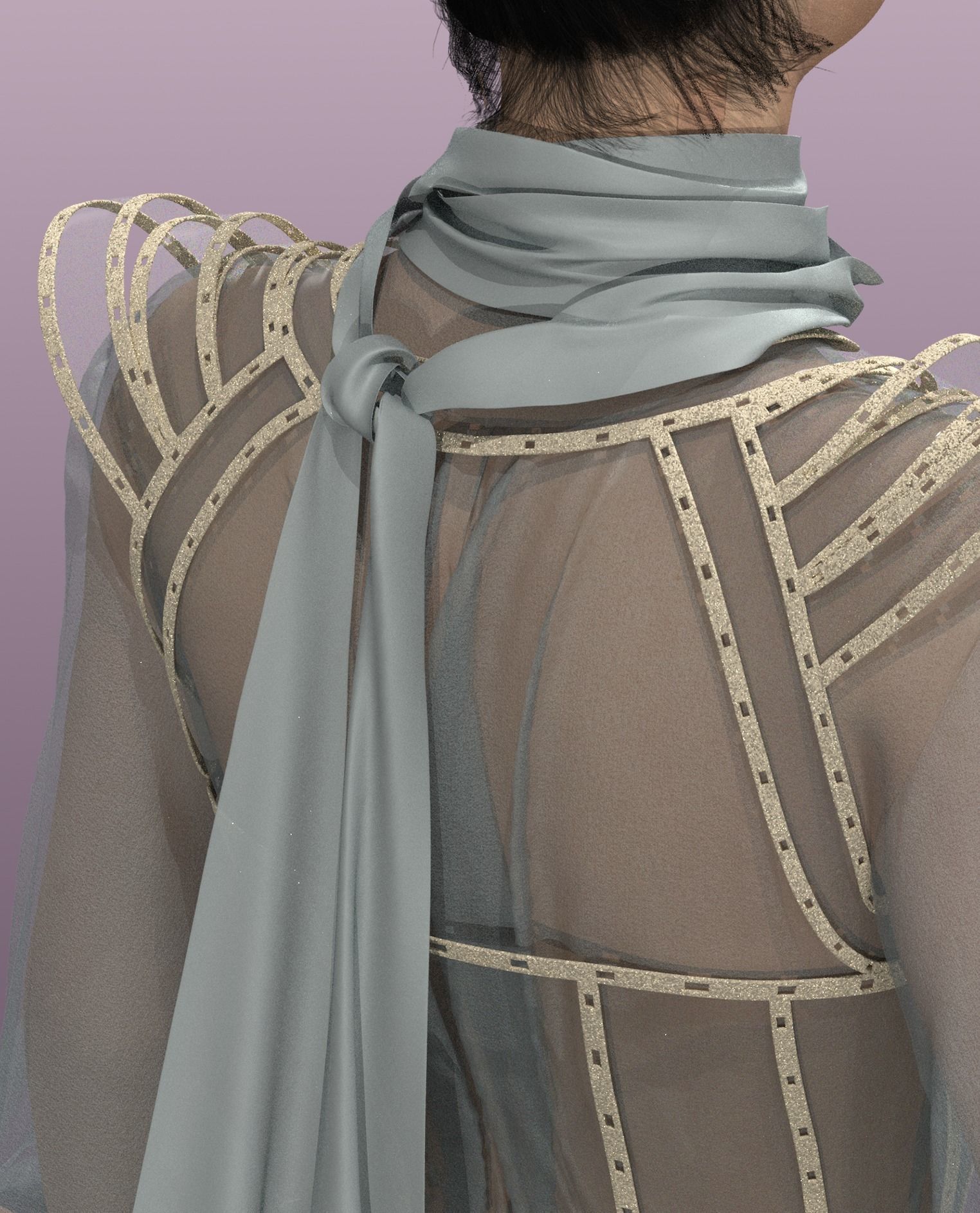 Dress wih corset 3D model_2