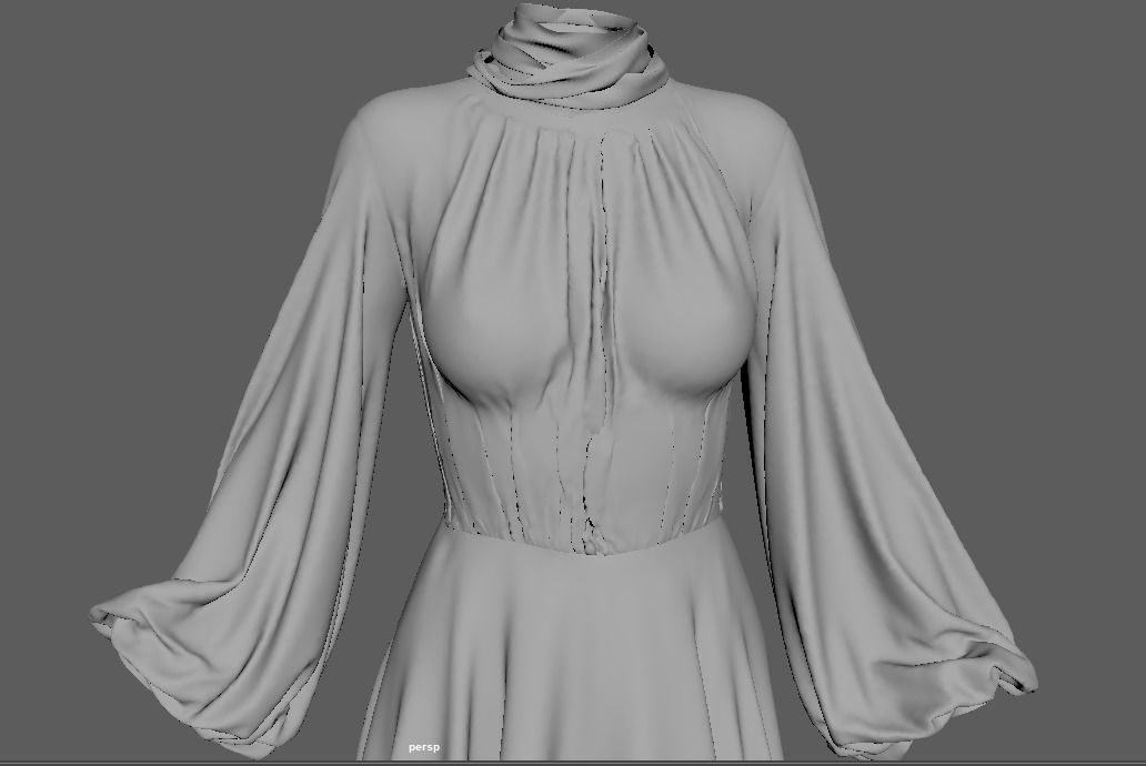 Dress wih corset 3D model_12