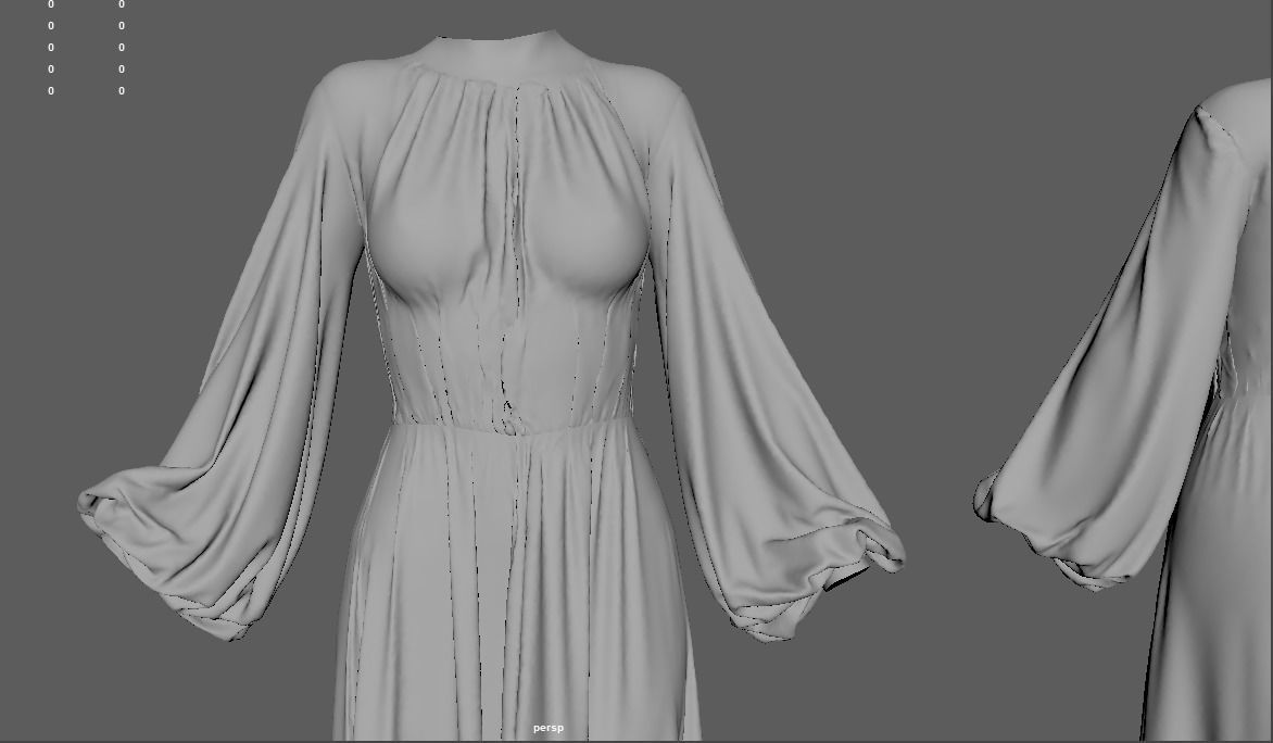 Dress wih corset 3D model_16