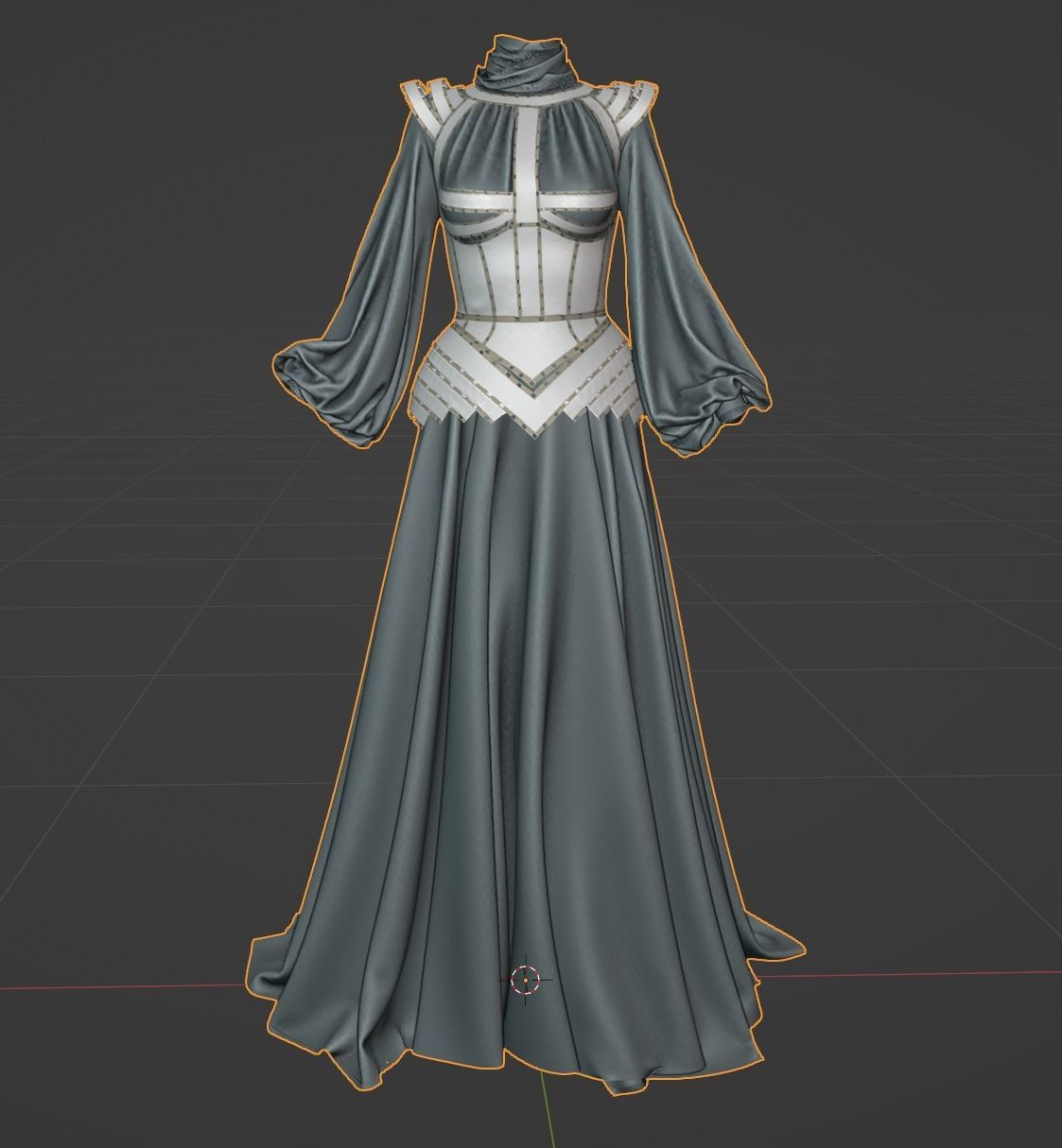 Dress wih corset 3D model_8