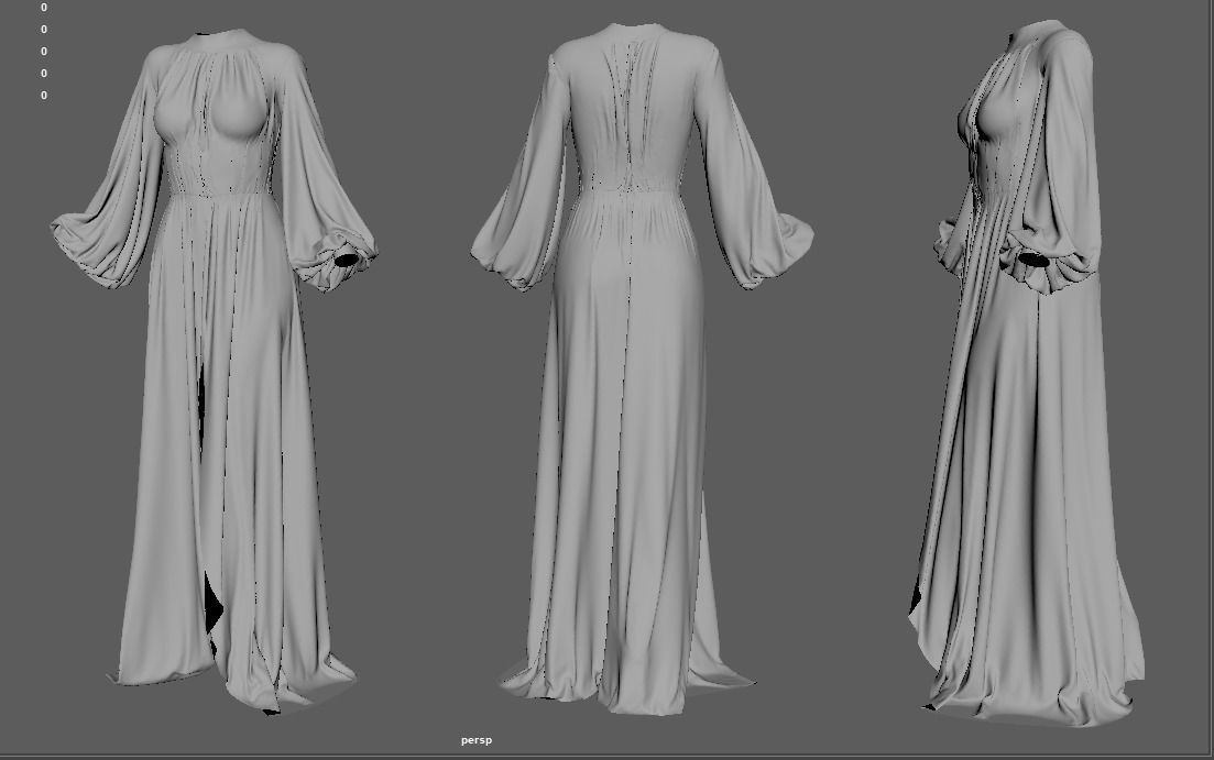Dress wih corset 3D model_14