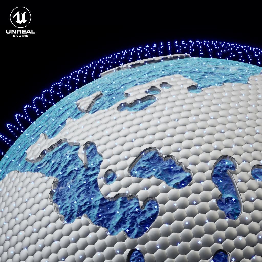 Sci-fi planet earth Low-poly 3D model_13