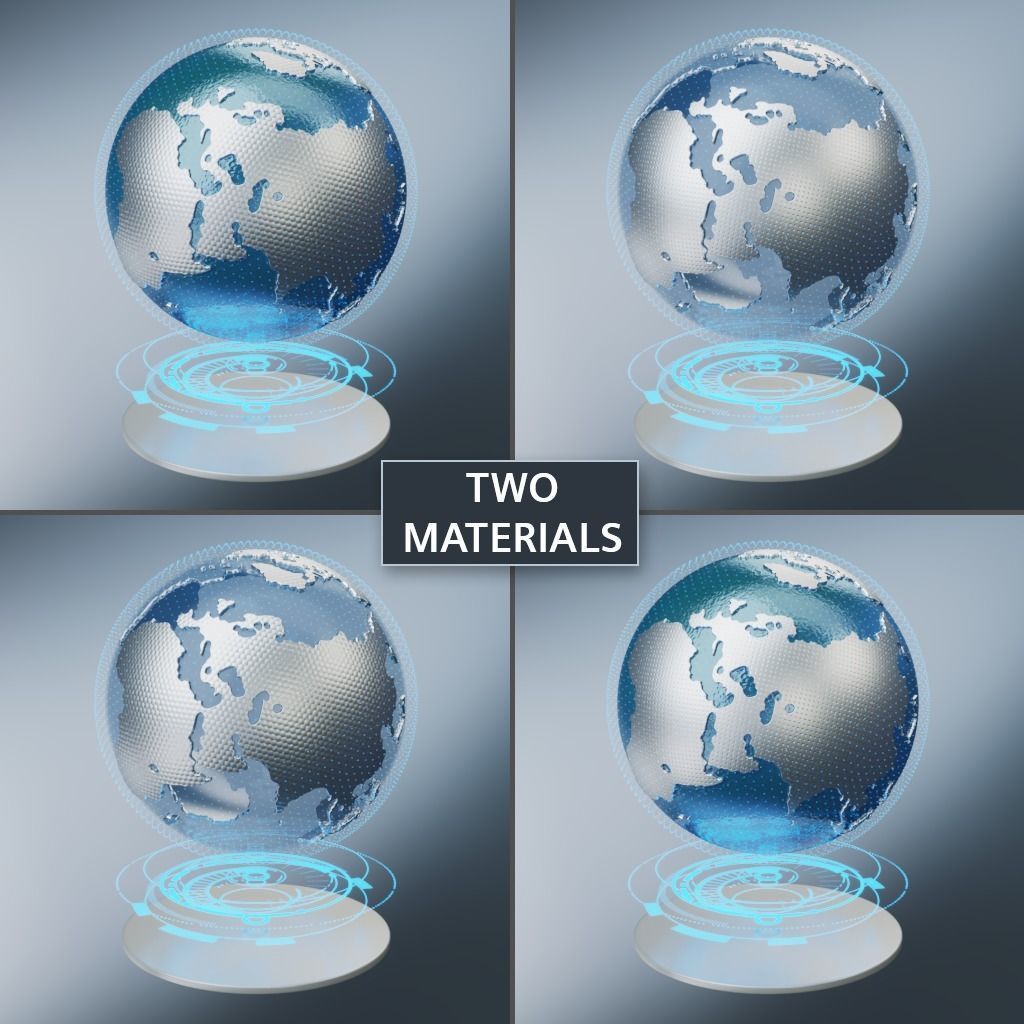 Sci-fi planet earth Low-poly 3D model_3