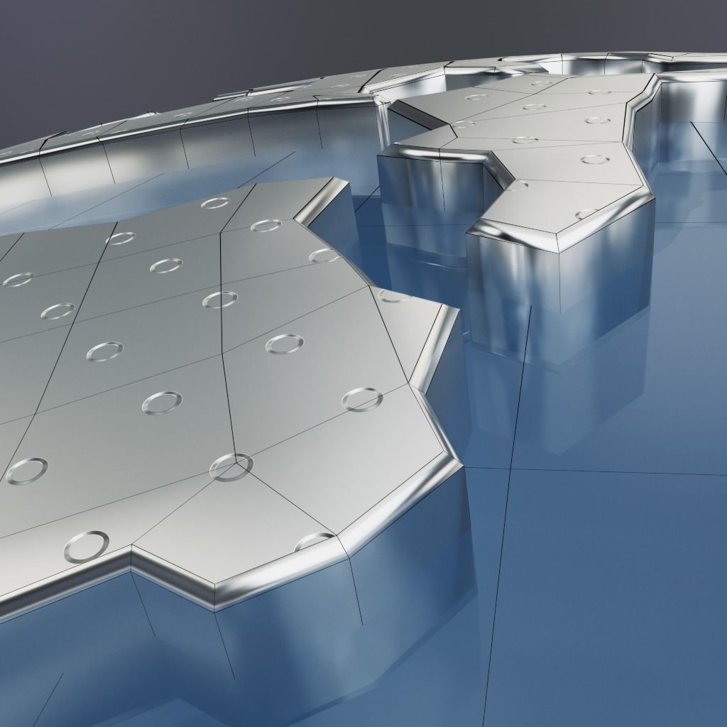 Sci-fi planet earth Low-poly 3D model_11