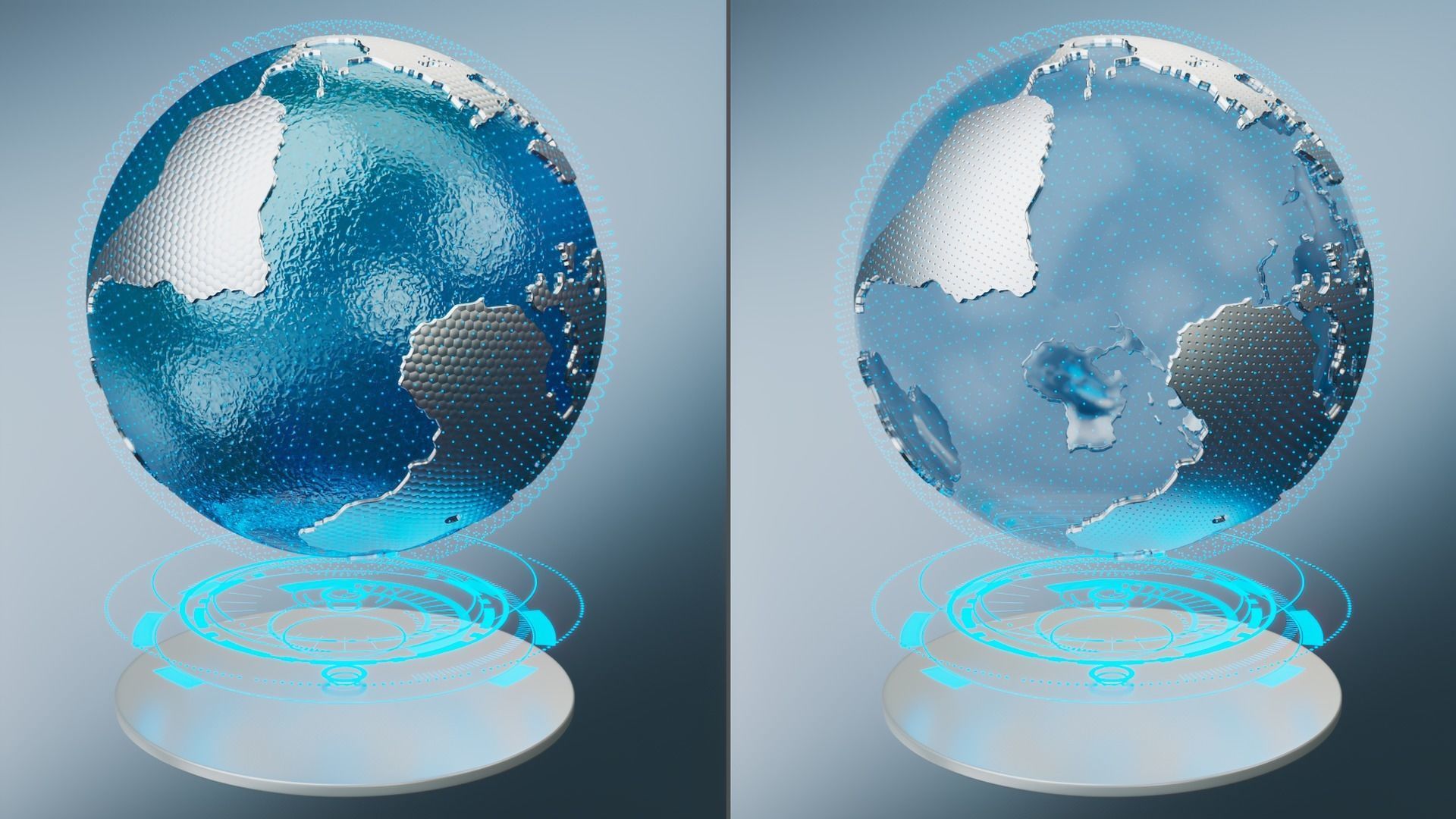 Sci-fi planet earth Low-poly 3D model_6