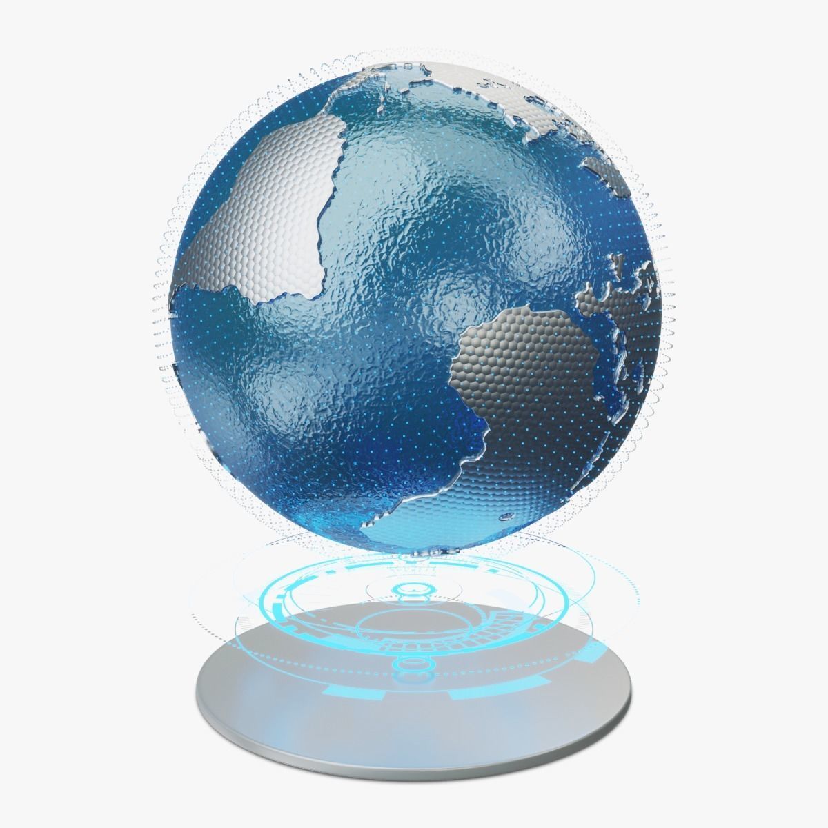 Sci-fi planet earth Low-poly 3D model_0