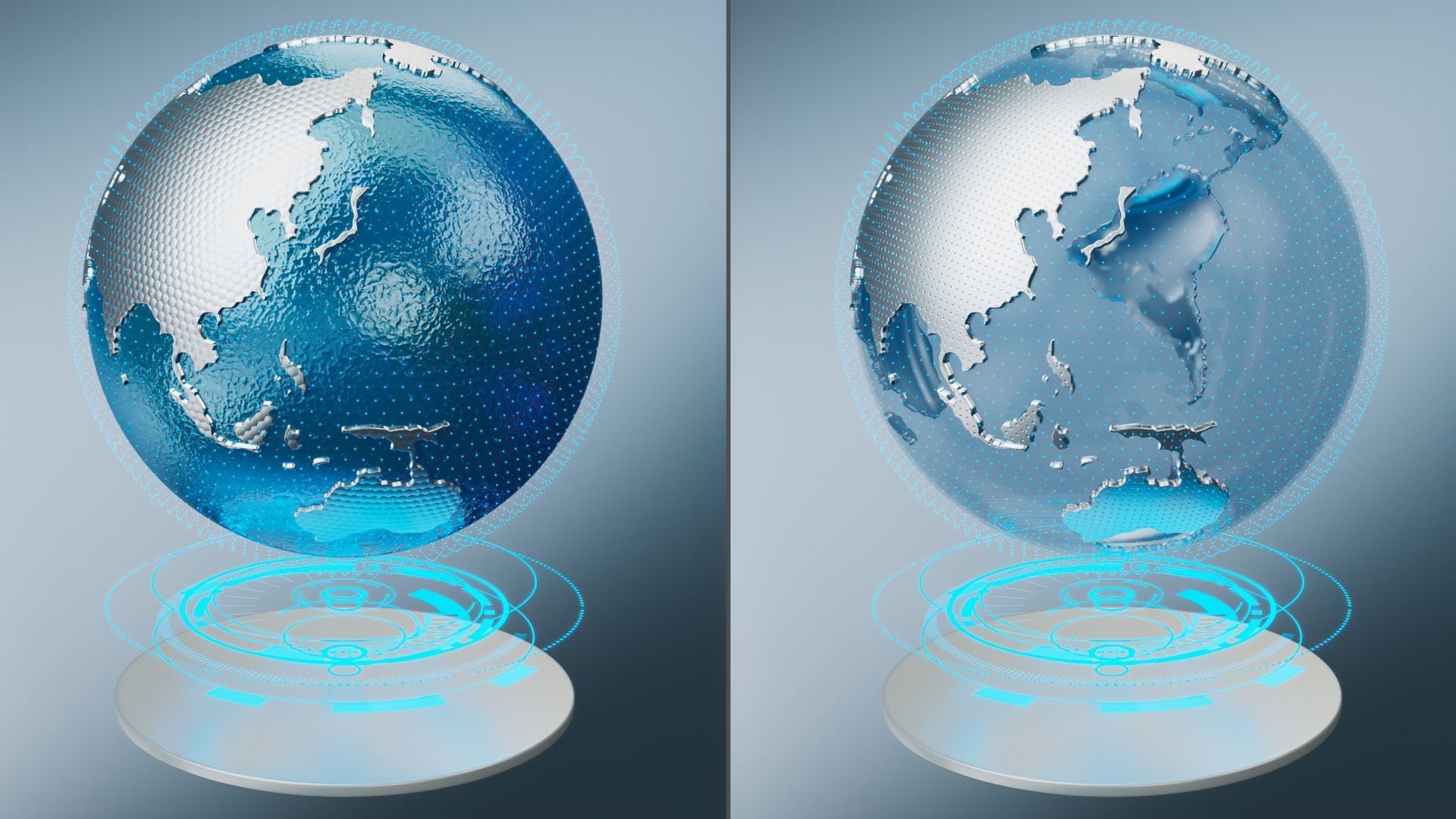 Sci-fi planet earth Low-poly 3D model_4