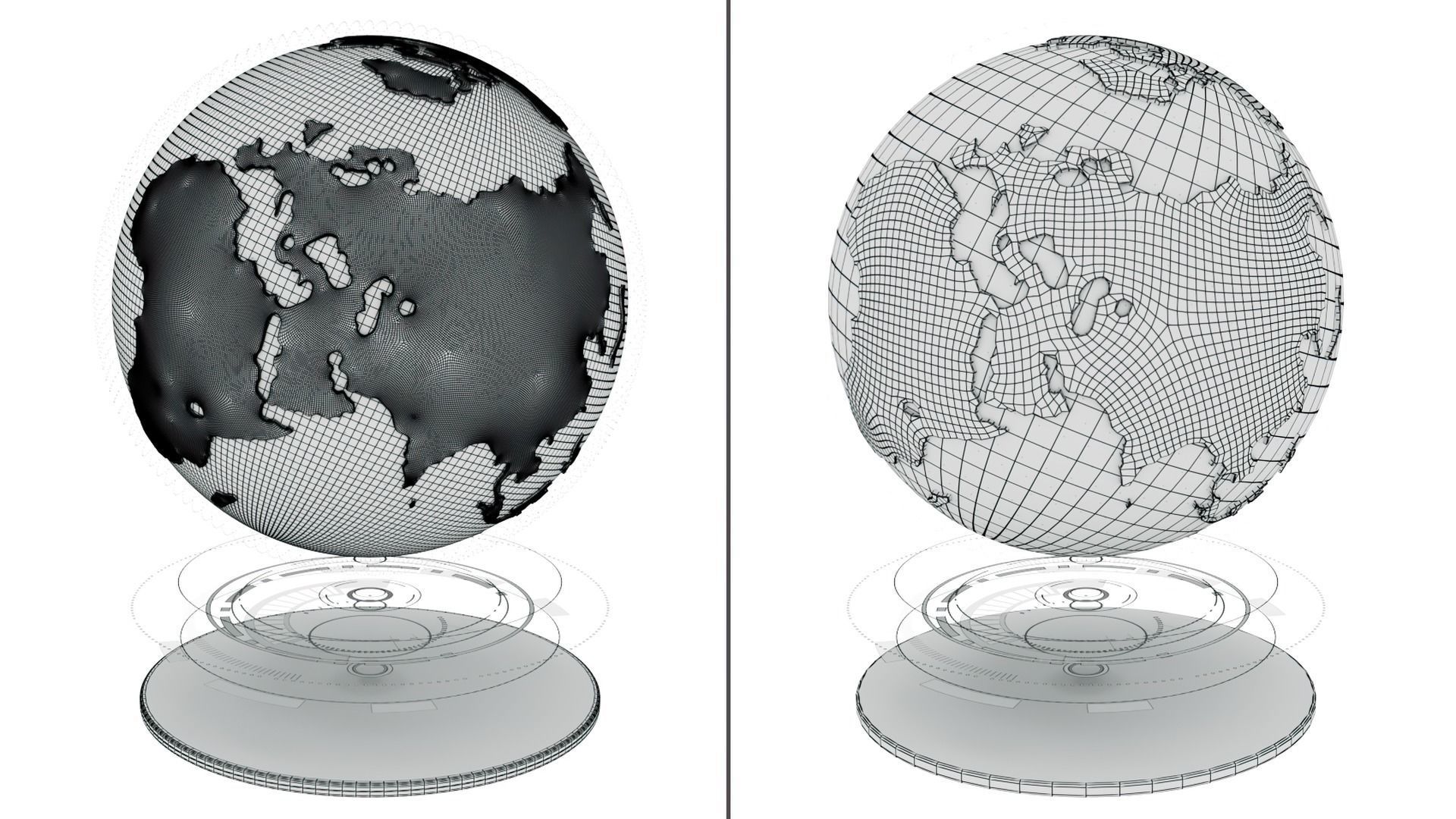 Sci-fi planet earth Low-poly 3D model_9