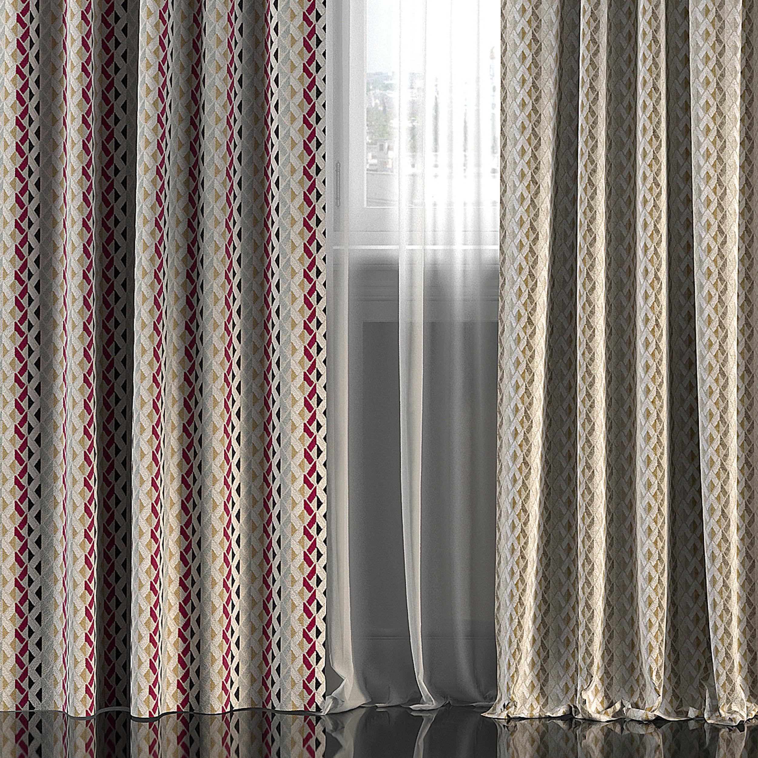Curtain Set 253 3D model_2
