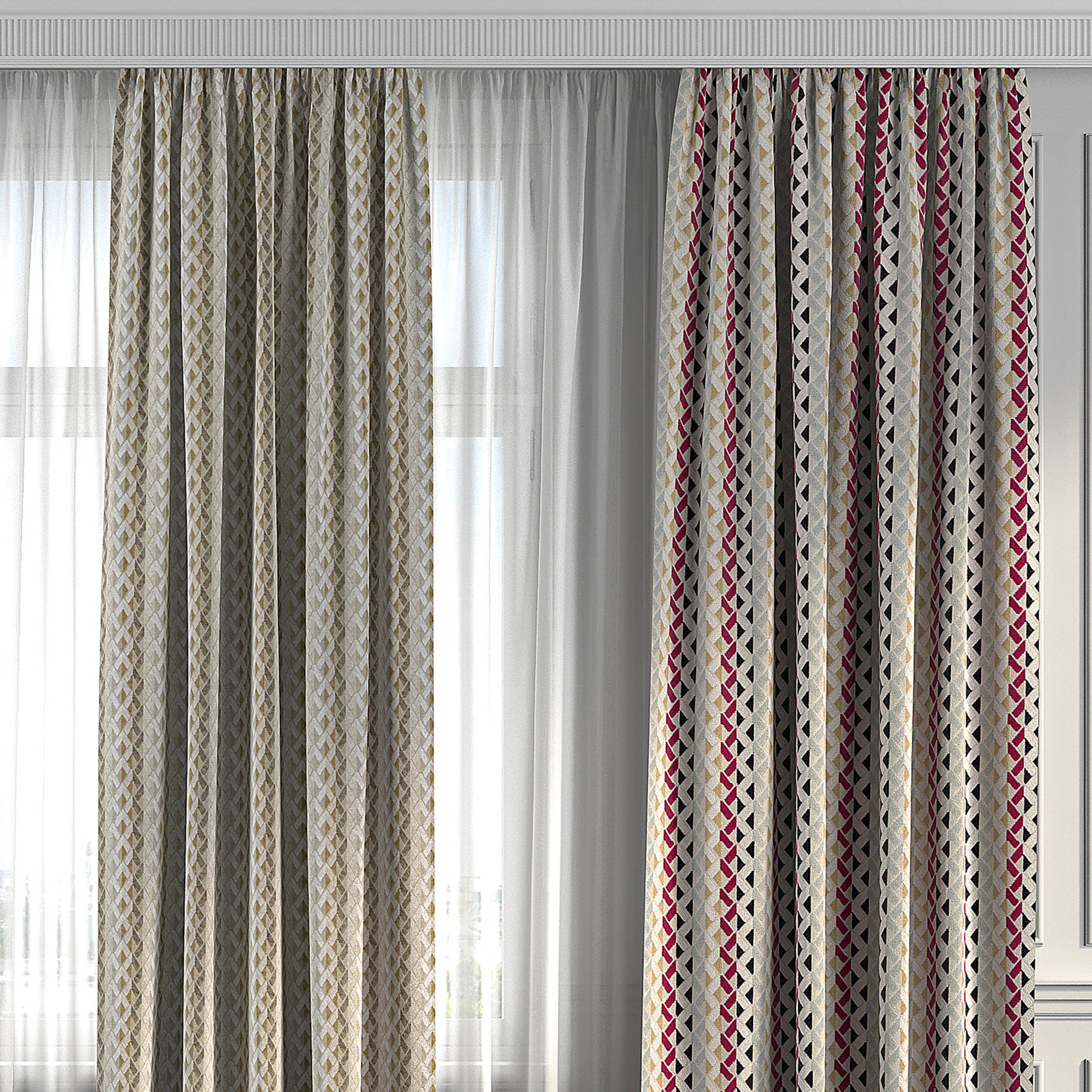 Curtain Set 253 3D model_1