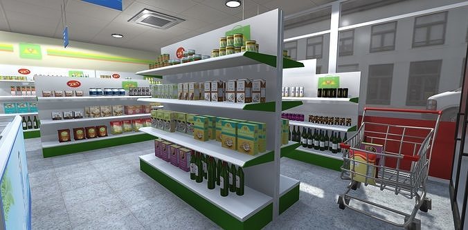 Convenience Store 2 Low-poly 3D model 7