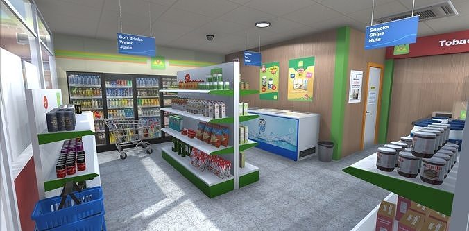 Convenience Store 2 Low-poly 3D model 3