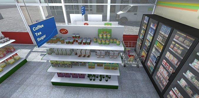 Convenience Store 2 Low-poly 3D model 4