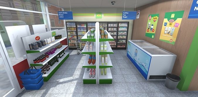 Convenience Store 2 Low-poly 3D model 2
