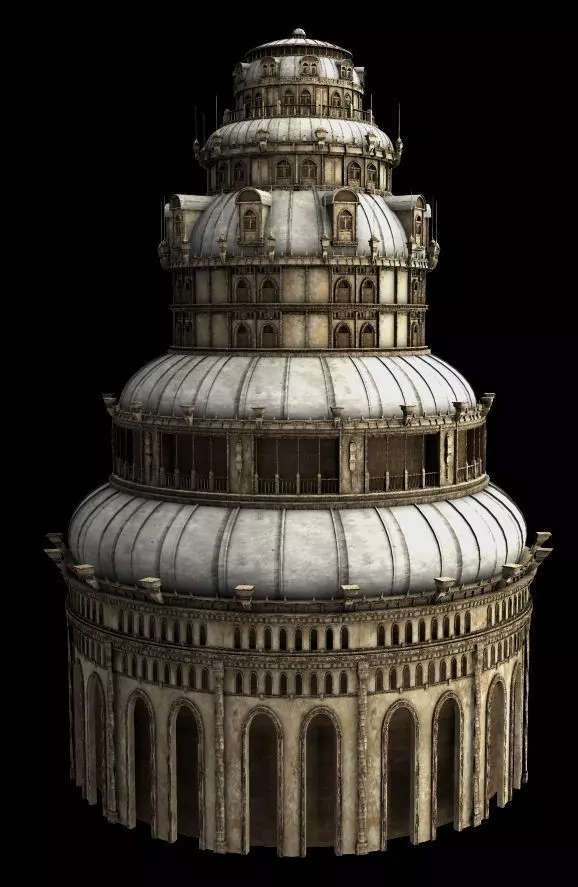 Fantasy tower 3D model_0
