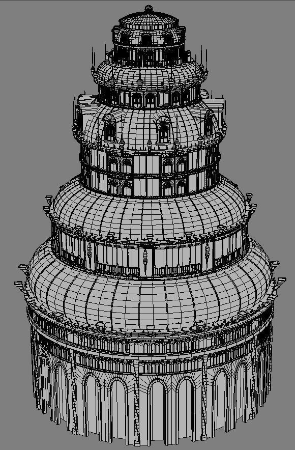 Fantasy tower 3D model_3