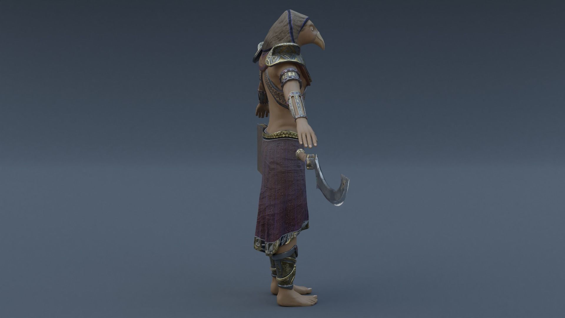 God Horus Low-poly 3D model_7