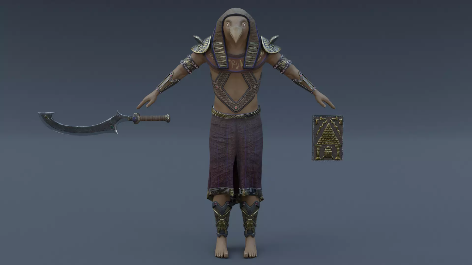 God Horus Low-poly 3D model_0