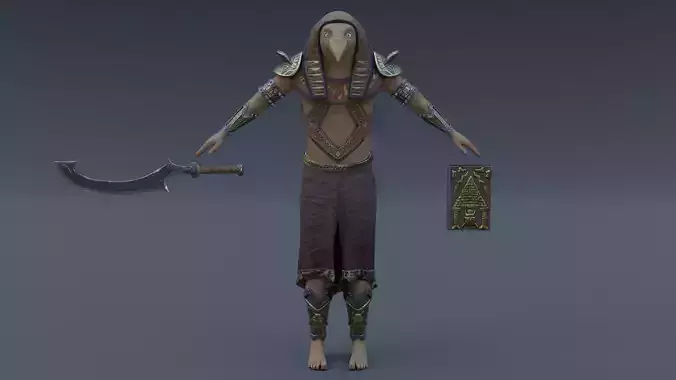 God Horus Low-poly 3D model