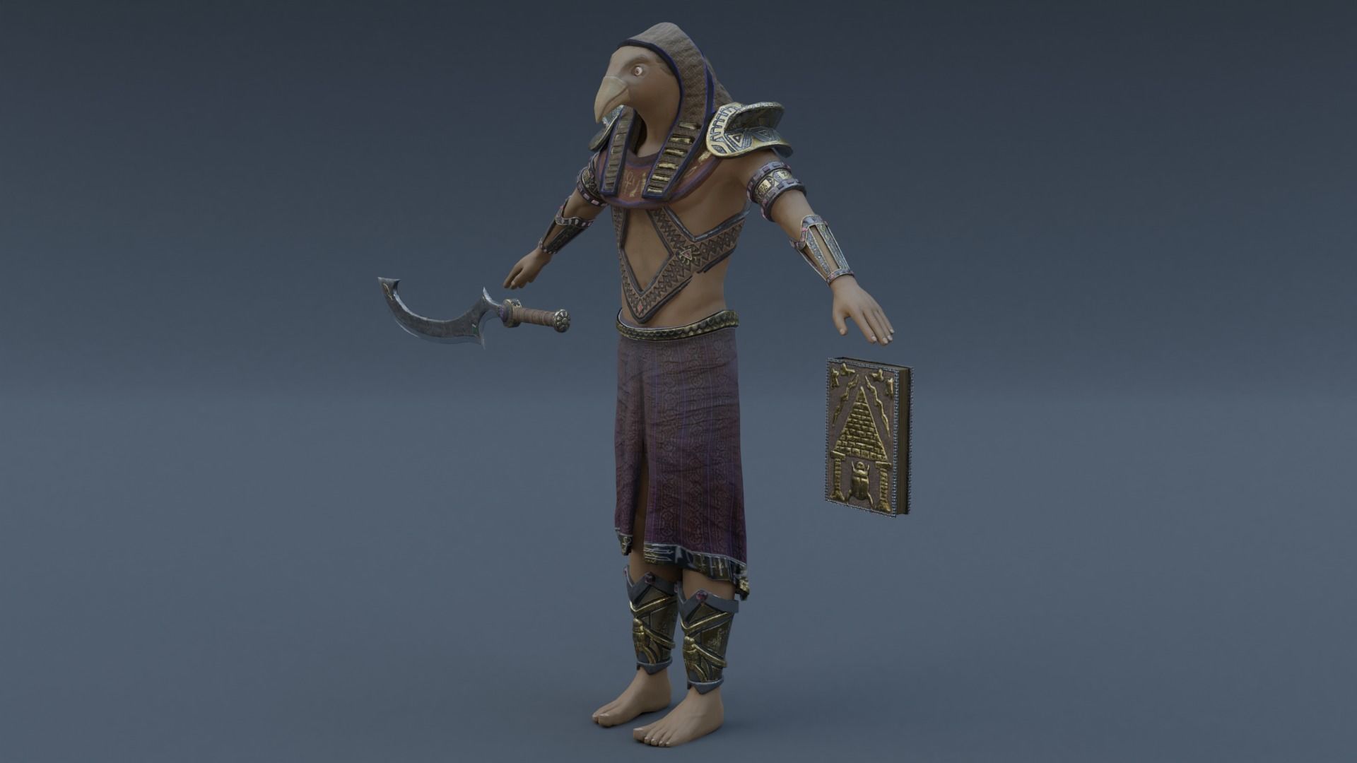 God Horus Low-poly 3D model_2