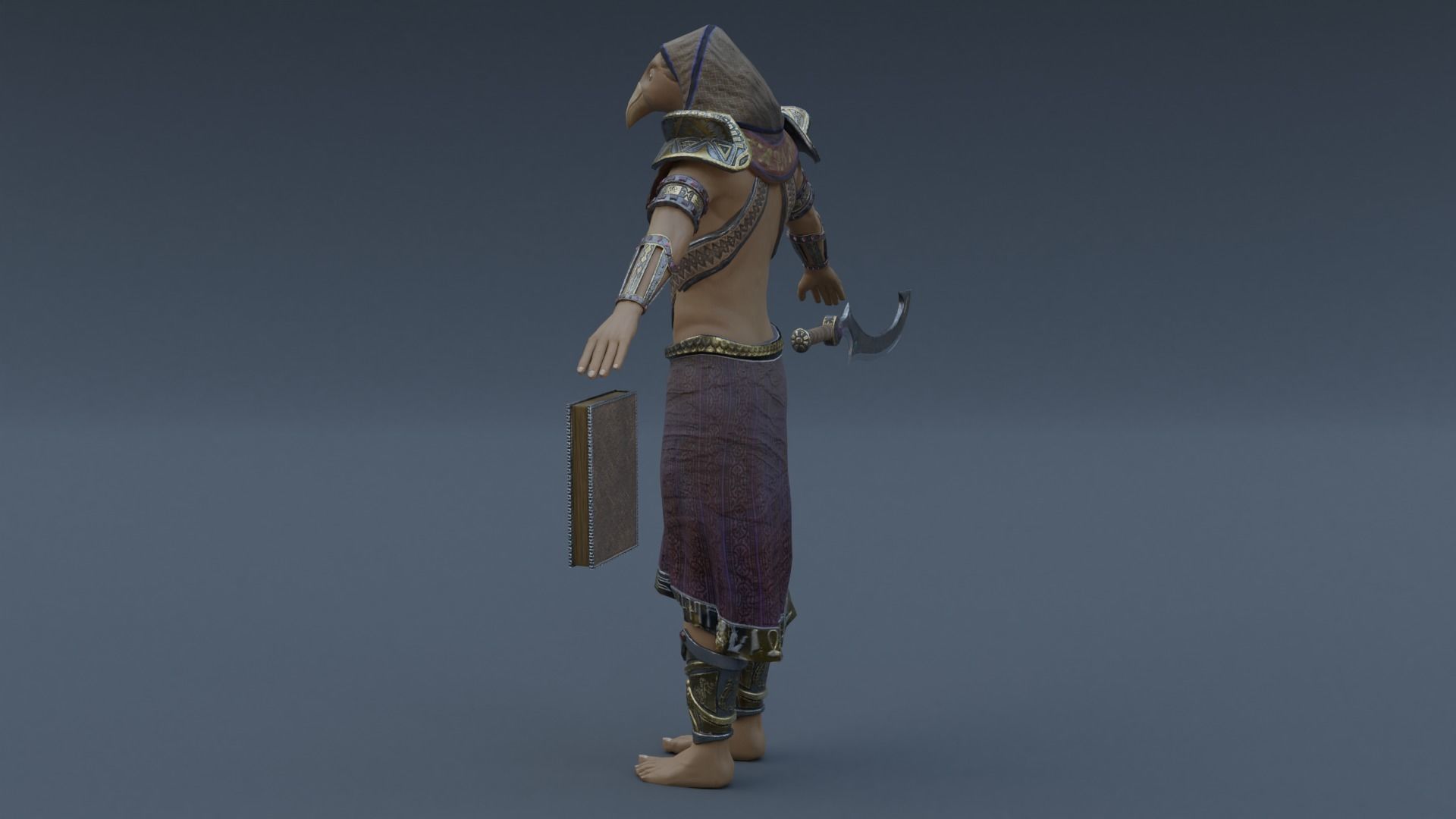 God Horus Low-poly 3D model_11