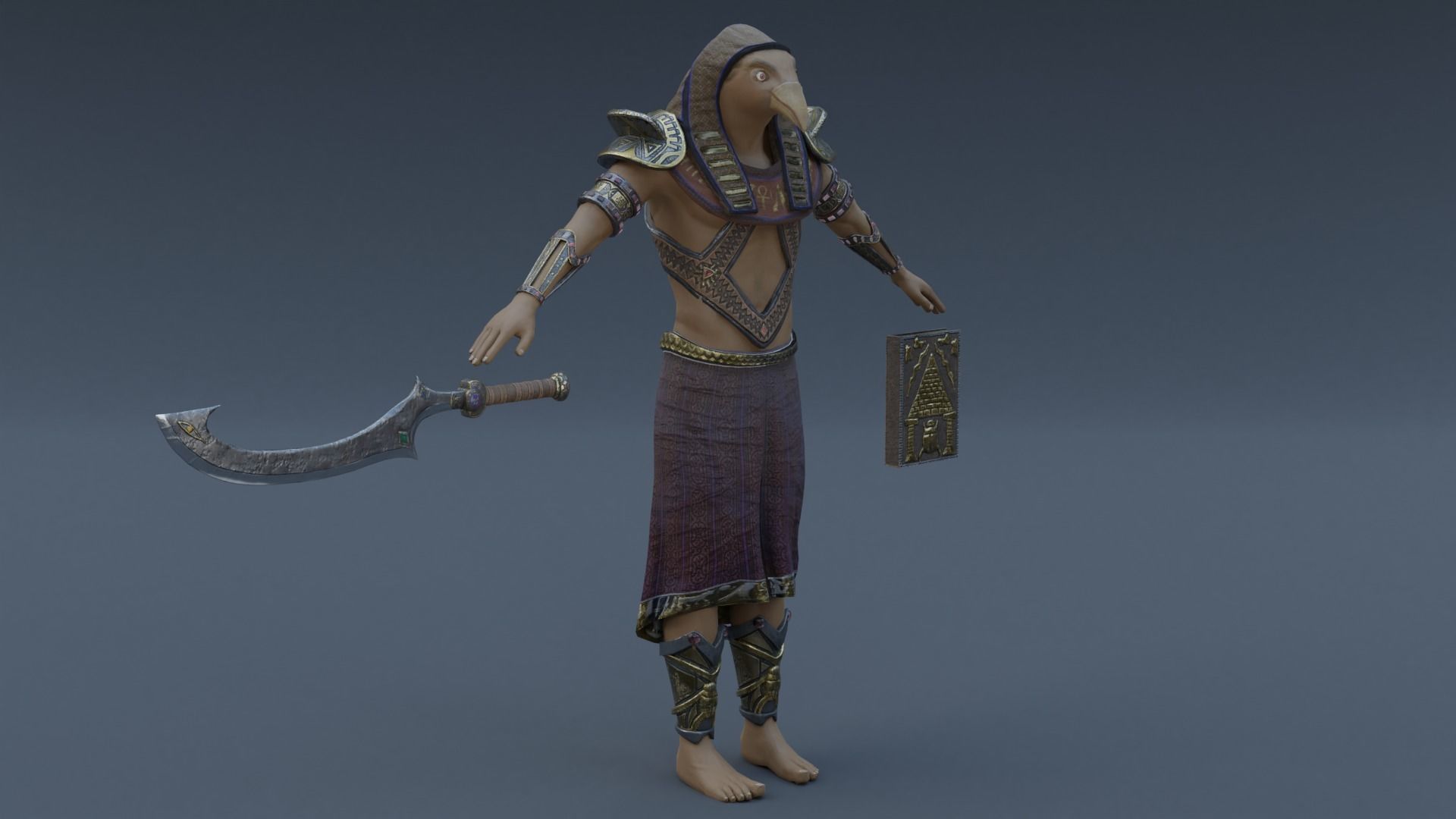 God Horus Low-poly 3D model_5
