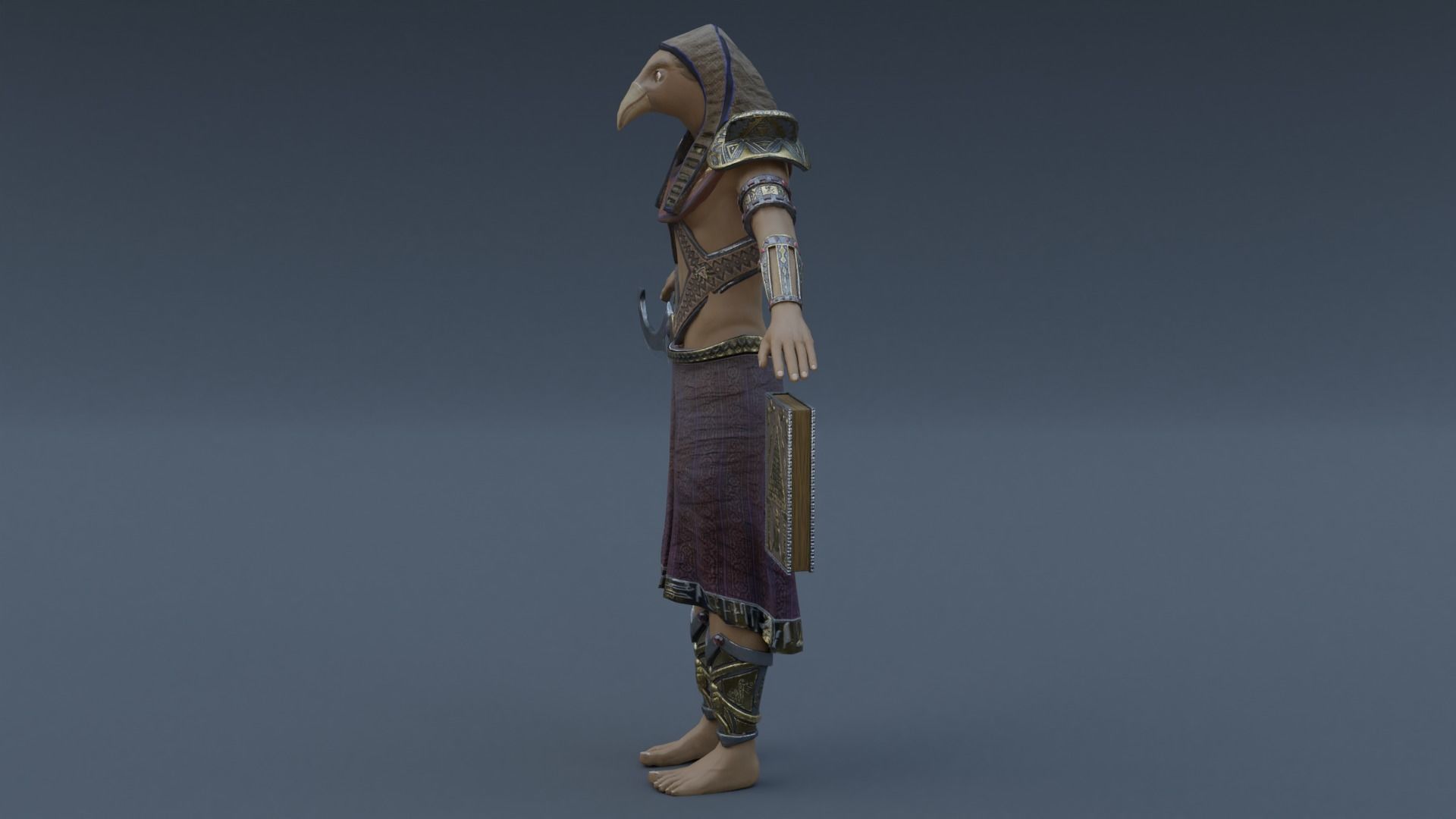 God Horus Low-poly 3D model_12