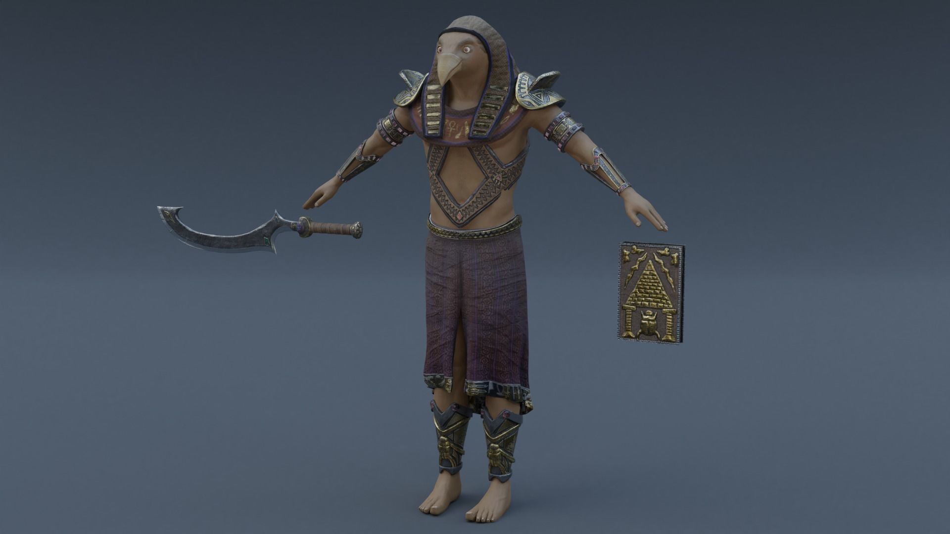 God Horus Low-poly 3D model_13