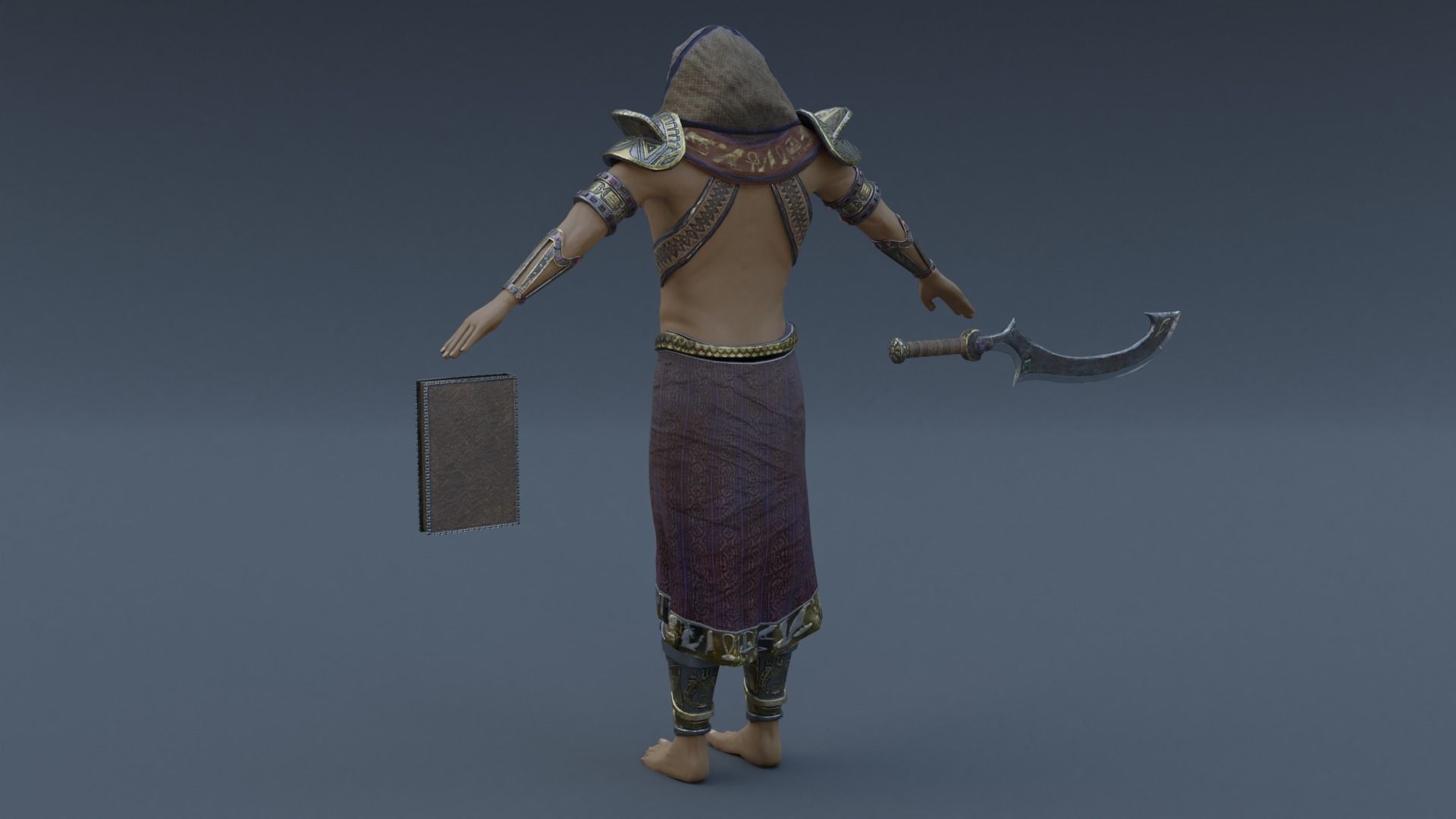 God Horus Low-poly 3D model_10