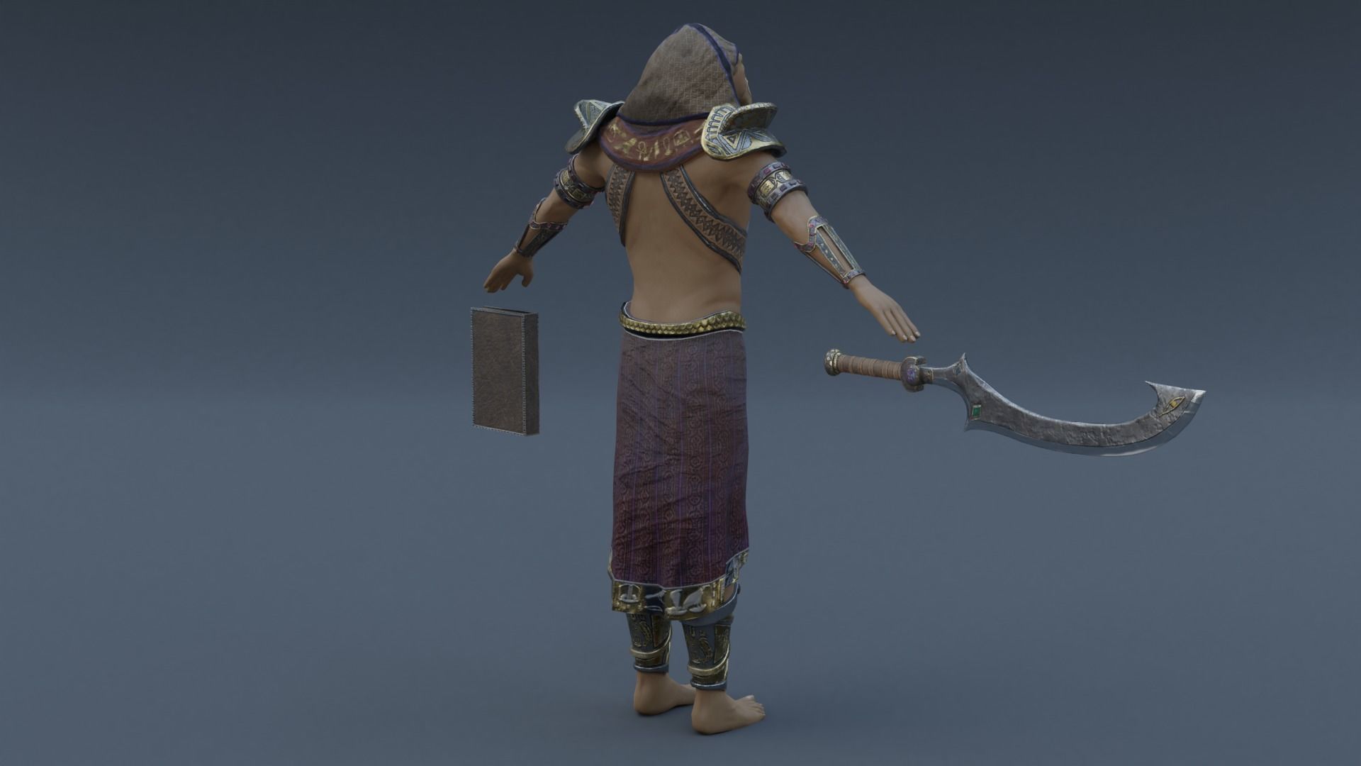 God Horus Low-poly 3D model_8