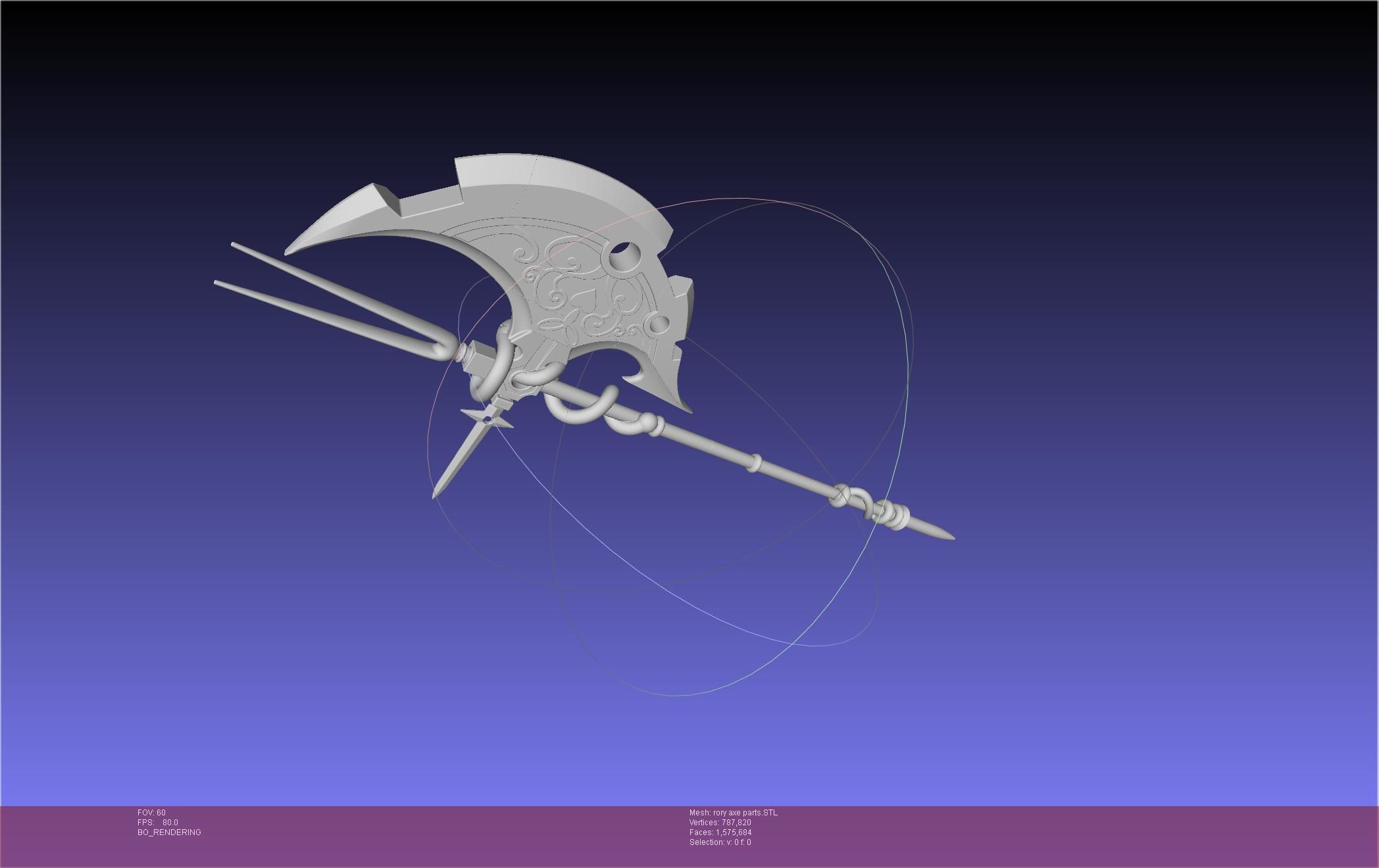 Gate Rory Mercury Axe Printable Assembly 3D print model_143