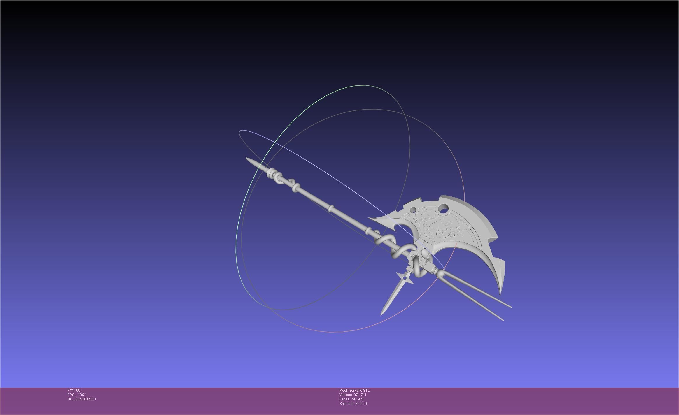 Gate Rory Mercury Axe Printable Assembly 3D print model_30