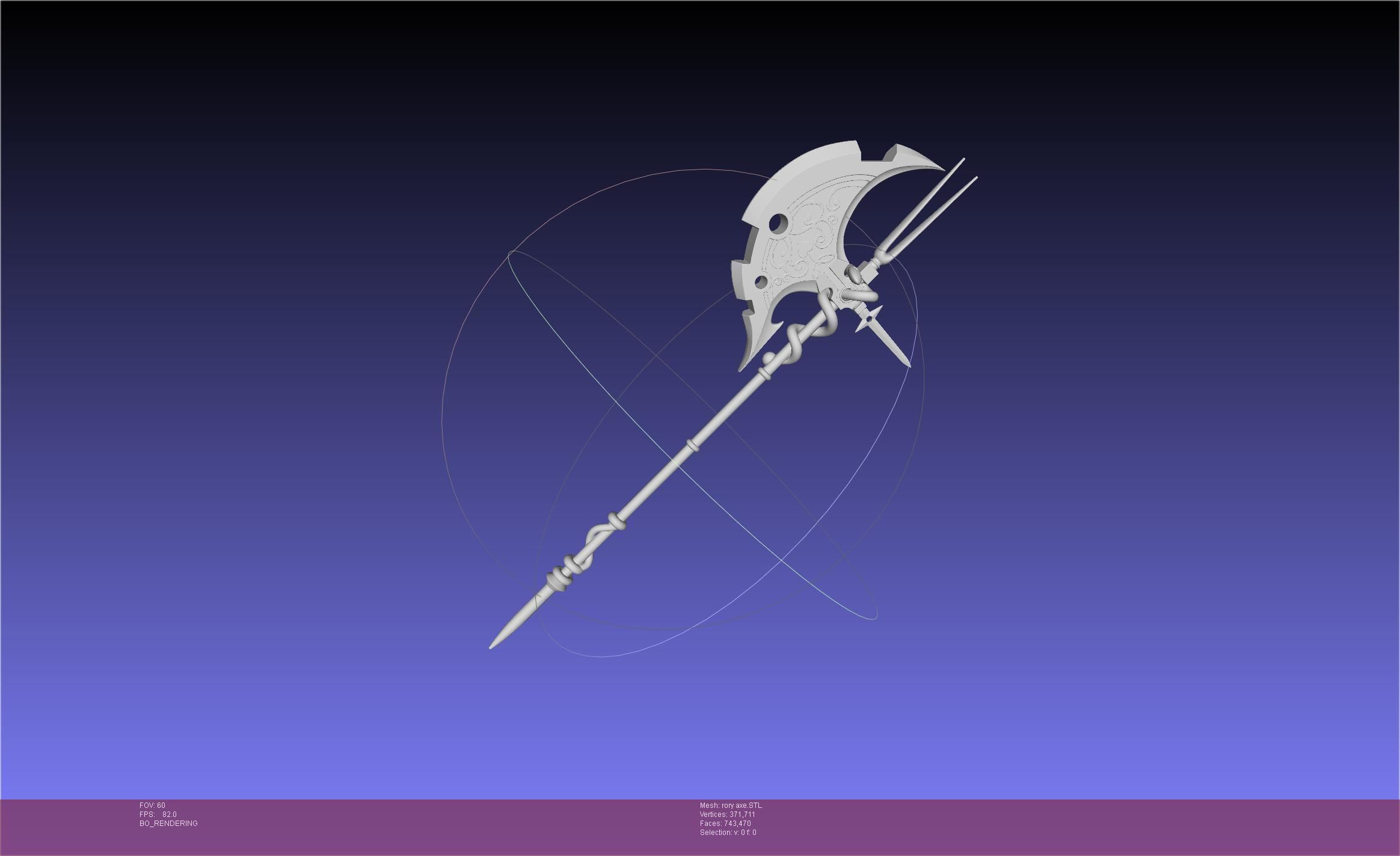 Gate Rory Mercury Axe Printable Assembly 3D print model_8