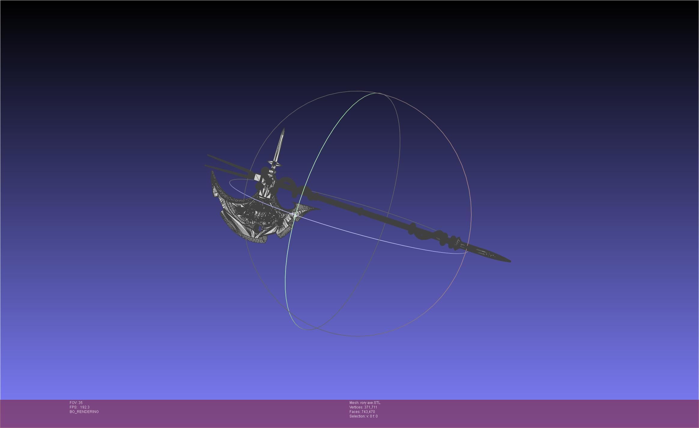 Gate Rory Mercury Axe Printable Assembly 3D print model_100